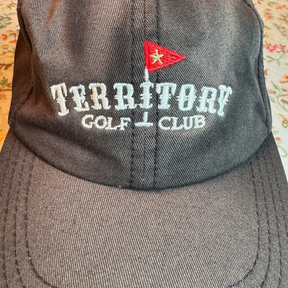 Territory Golf Club MN American Dry Goods Faded Black Cotton Strapback Hat Cap
